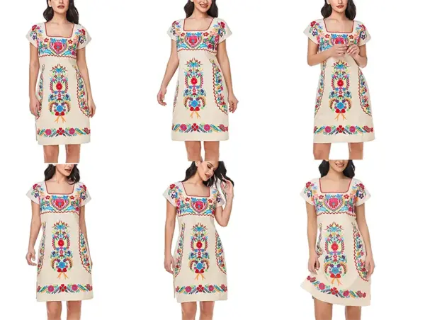 Venta de vestidos bordados mexicanos elegantes 3