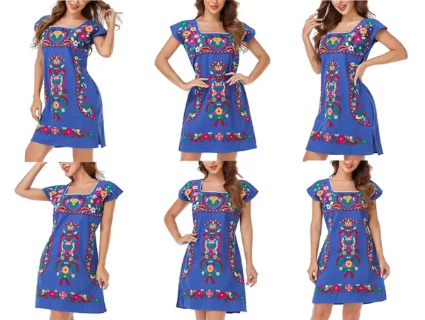 Venta de vestidos bordados mexicanos elegantes 5
