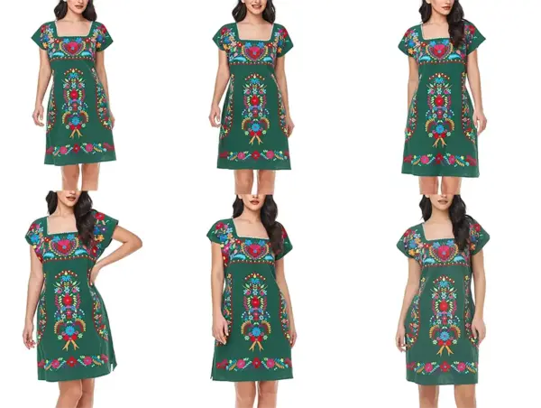 Venta de vestidos bordados mexicanos elegantes 8